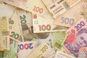 Ukrainian money is thousand, five hundred hryvnias. photo