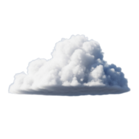A fluffy white cumulus cloud with a soft shadow isolated on transparent background png