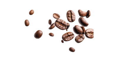 Floating Coffee Beans. Symbolizing Freshness And Energy In Coffee Culture Isolated On Transparent Background png