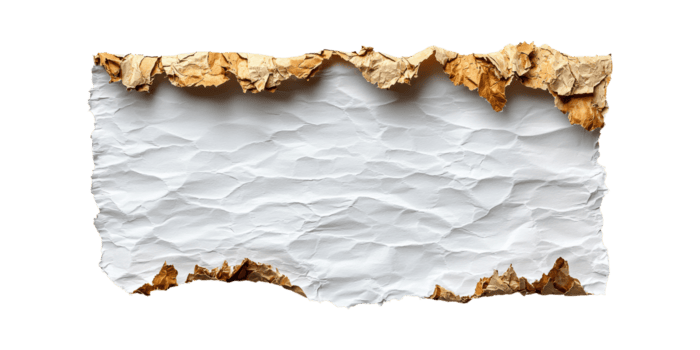 spiegazzato carta con strappato bordi. struttura e design elemento isolato su trasparente sfondo png
