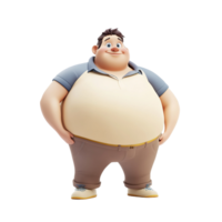 Cartoon character with a friendly expression isolated on a transparent background. png