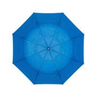 Isolated aerial blue umbrella view offering unique protective element aesthetic appeal on png