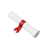 Celebratory achievement scroll with red ribbon and gold star on transparency png
