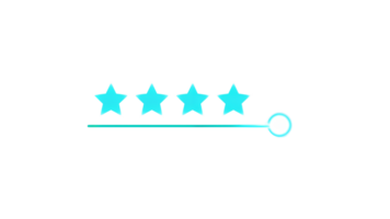 Luminescent four stars rating indicator with a sliding control element design png