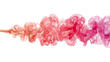 Crimson hues dance in ethereal smoke trails against isolated emptiness, a vibrant spectrum of png