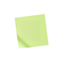 Lime Colored Sticky Note Isolated on Transparent Backdrop for Reminders or Messages png