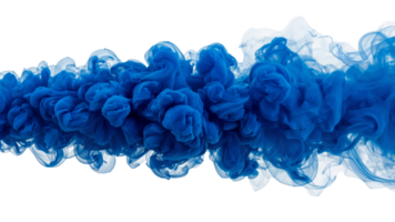 Captivating blue and white ink swirling gracefully in the clear water isolated transparent png