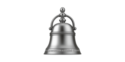 plata campana con florido diseño. símbolo de celebracion y tradicion aislado en transparente antecedentes png