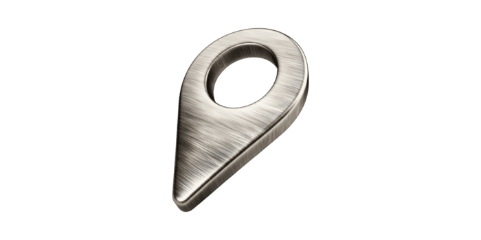 metalen plaats pin icoon. symboliseert navigatie en geolocatie in digitaal in kaart brengen geïsoleerd Aan transparant achtergrond png