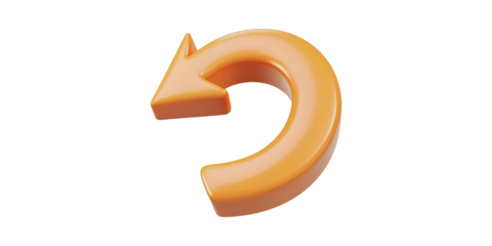 3d Orange La Flèche icône. symbolise direction, la navigation, et utilisateur interface conception isolé sur transparent Contexte png