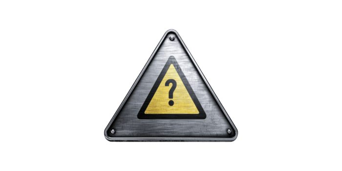 Triangular Warning Sign With Question Mark. Symbol Of Uncertainty And Caution In Industrial Context Isolated On Transparent Background png