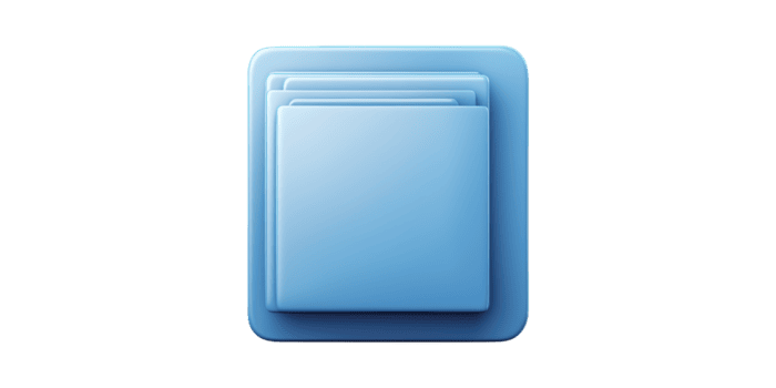 Blue Gradient Square Icon With Layered Design. Modern Digital Interface Element For Apps And Software Isolated On Transparent Background png
