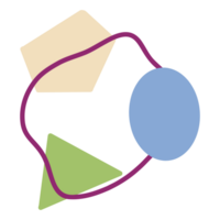 a circle with a blue and green oval on it png