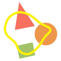 a yellow line with a triangle and a circle png
