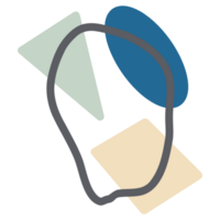 a blue and green abstract shape with a circle in the middle png