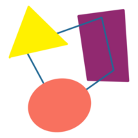 a colorful geometric shape with a yellow and red triangle png