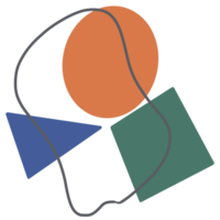 a circle with an orange and blue shape on it png