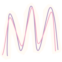a pink and purple waveform with the letter m png