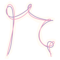 a pink and purple unicorn is drawn on a white background png