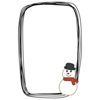 a snowman in a frame with a black border png