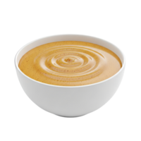 Bowl of Smooth Creamy Golden Sauce or Puree png