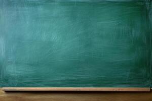 Smooth blank green chalkboard provides an ideal surface for notes, diagrams, or lessons in classrooms or study areas photo