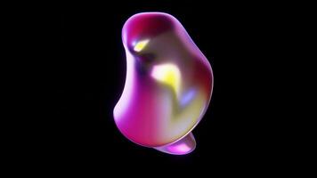 Abstract 3d iridescent morphing vibrant fluid liquid romance heart sphere shape love valentine seamless loop 4K 30 fps animation club disco event wallpaper backdrop video