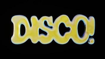 Abstract 3d retro groovy vintage 70s funky Disco neon text night party event entertainment concert club seamless loop animation 4K 30 fps backdrop vibrant colours gradient wallpaper video