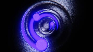 Abstract loading screen. Glowing spheres and textured fabric. Hypnotic deformation background. Glitter and neon satisfying seamless loop animation. 3D 4K 30 fps video