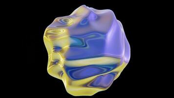 Abstract 3d sphere shape bubble blob funky retro disco pop groovy pastel iridescent vibrant colours hologram metallic texture 4K 30 fps seamless loop animation background wallpaper event backdrop video
