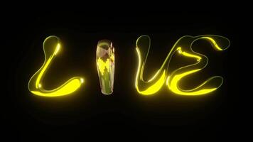 Abstract 3D groovy retro colours gradient love text signage neon glowing heart disco ball metallic mosaic reflection mirror material 4K 30 fps seamless loop animation background isolated video