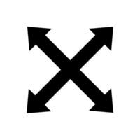 Four Way Arrow Black Color Illustration Design vector