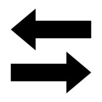 Right Left Arrow Black Color Illustration Design vector