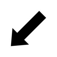 Down Left Arrow Black Color Illustration Design vector