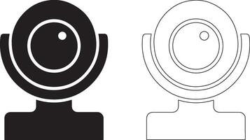 Flat Webcam Silhouette Logo On White Background For Web Use vector