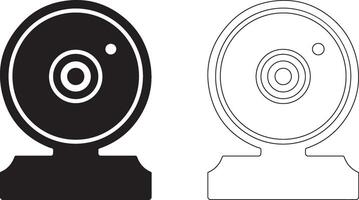 Webcam Silhouette Logo On White Background For Surveillance Apps vector