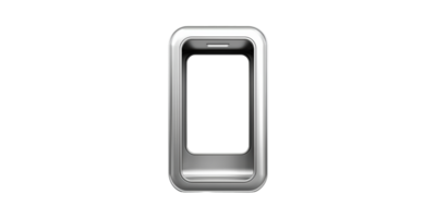 Rectangular Metallic Frame With Rounded Edges. Modern Design Element For Technology And Architecture Isolated On Transparent Background png