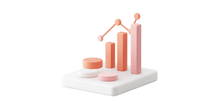 3d bar et ligne graphique base. Les données visualisation et affaires analytique concept isolé sur transparent Contexte png