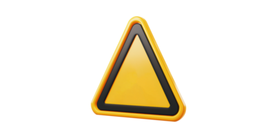 Yellow Warning Triangle Icon. Caution And Alert Symbol For Safety And Hazard Awareness Isolated On Transparent Background png