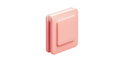 3D Of Minimalist Pink Book Icon. Modern Digital Design Element For Apps And Interfaces Isolated On Transparent Background png