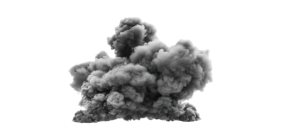 Large Cloud Of Black Smoke. Pollution And Environmental Impact Isolated On Transparent Background png
