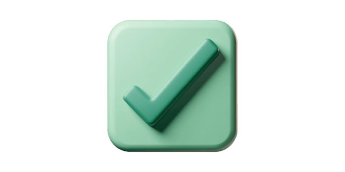 verde segno di spunta icona piazza pulsante. simbolo di approvazione e conferma nel digitale design isolato su trasparente sfondo png