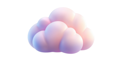 3D Pastel Cloud Illustration. Soft And Dreamy Aesthetic For Design And Creativity Isolated On Transparent Background png