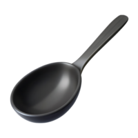 A single dark spoon rests against. png