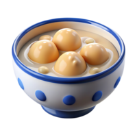 Delicious bowl of sweet dumplings in creamy milk soup dessert png