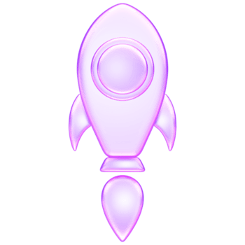 3D rocket icon in transparent glassmorphism style, representing startup launch, innovation, fast progress, and futuristic technology concepts. png