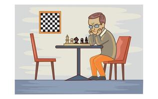 Playing chess card concept banner illustration vector
