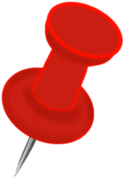 Red push pin isolated illustration on transparent backgound for decorate work , graphic design png