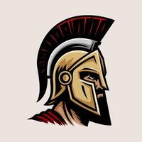 Spartan warrior helmet icon vector