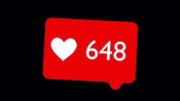 Social Media Love Counter with White Heart on Transparent Background video